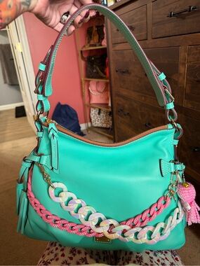 Dooney & Bourke Turquoise Leather Shoulder Bag